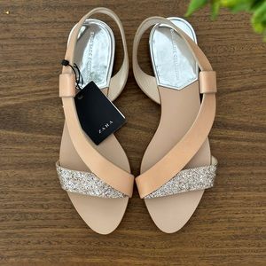 SOLD!! Zara Sparkle Basics Collection Flats Spring of 2013